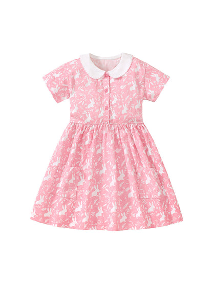 Pink Bunny Print Dress