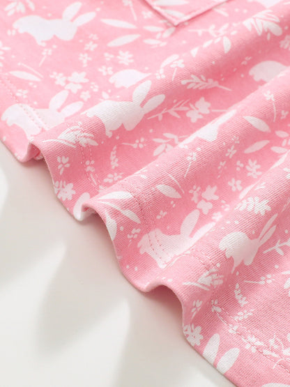 Pink Bunny Print Dress