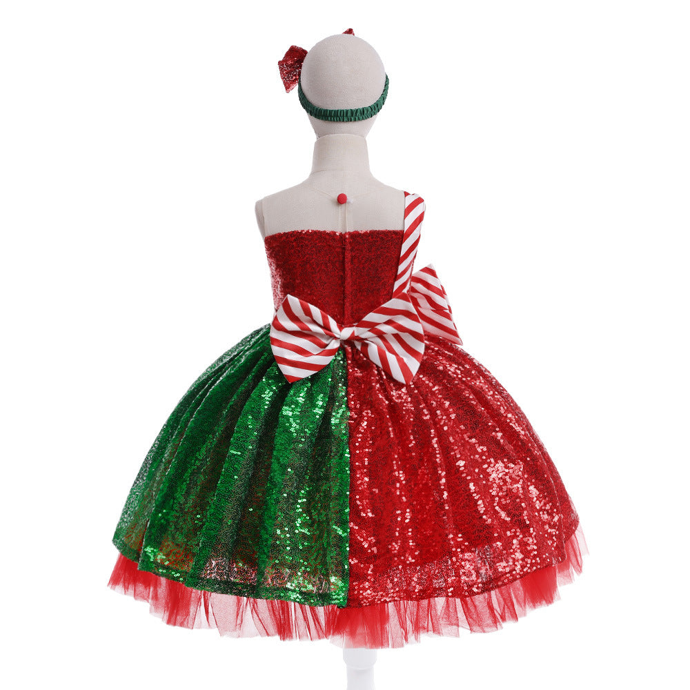 Sparkling Holiday Candy Cane Tutu Dress