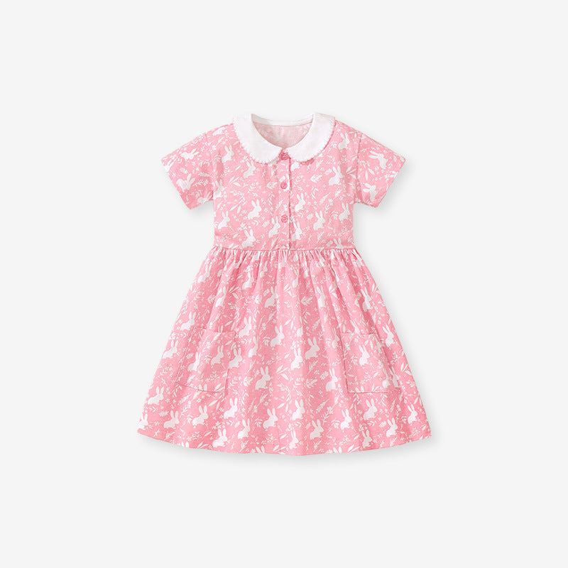 Pink Bunny Print Dress