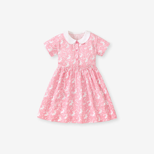 Pink Bunny Print Dress