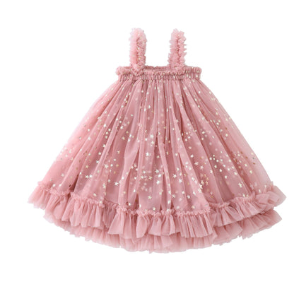 Pink Starry Tulle Party Dress