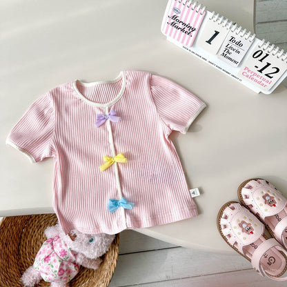 Colorful Adorable Girl Summer Short Sleeve T-shirt