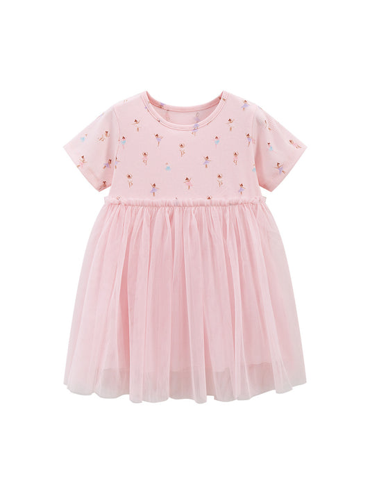 Girl Pink Ballerina Cotton Tulle Dress