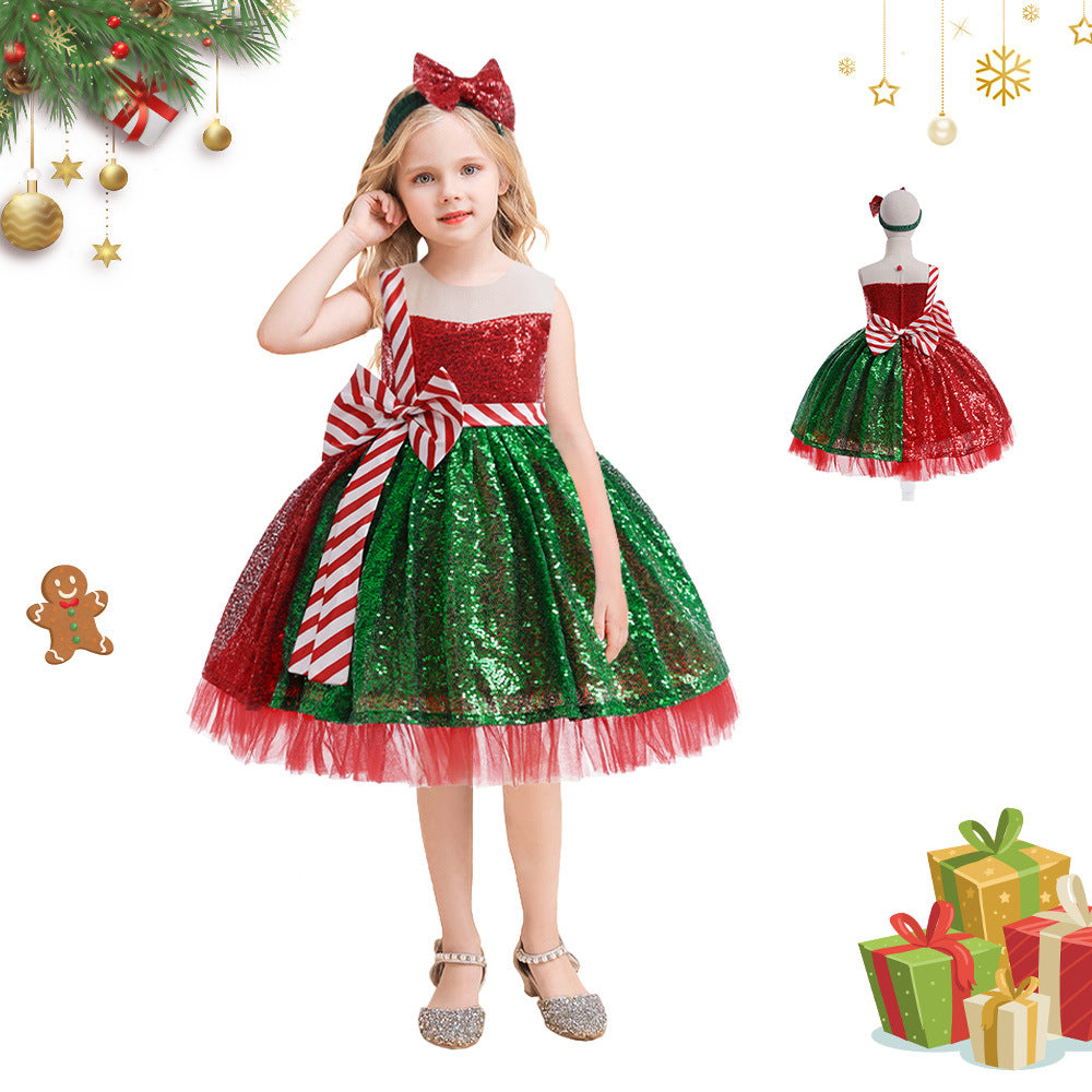 Sparkling Holiday Candy Cane Tutu Dress