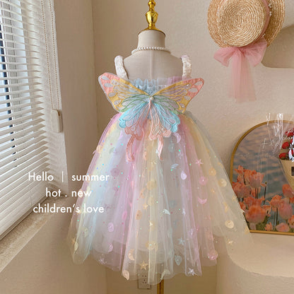 Rainbow Tulle Enchanted Butterfly Fairy Dres