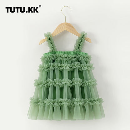 Fairy Cake Tulle Party Kids Princess Dress