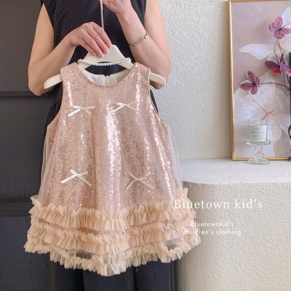 Champagne Girl Twinkle Ruffle Dress