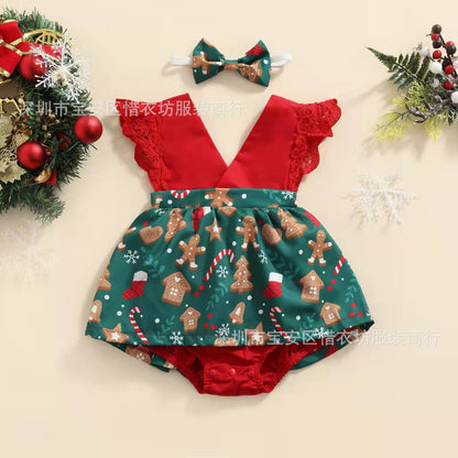 Festive Holiday Baby Romper Dress