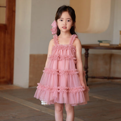 Fairy Cake Tulle Party Kids Princess Dress