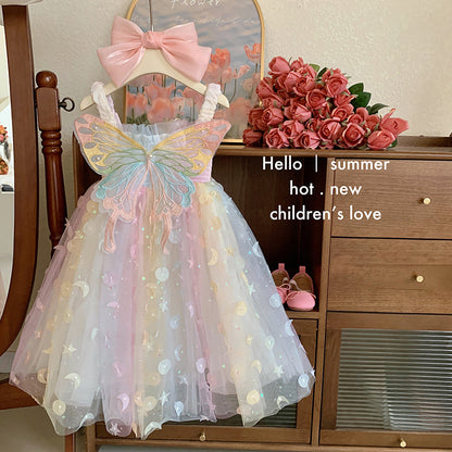 Rainbow Tulle Enchanted Butterfly Fairy Dres