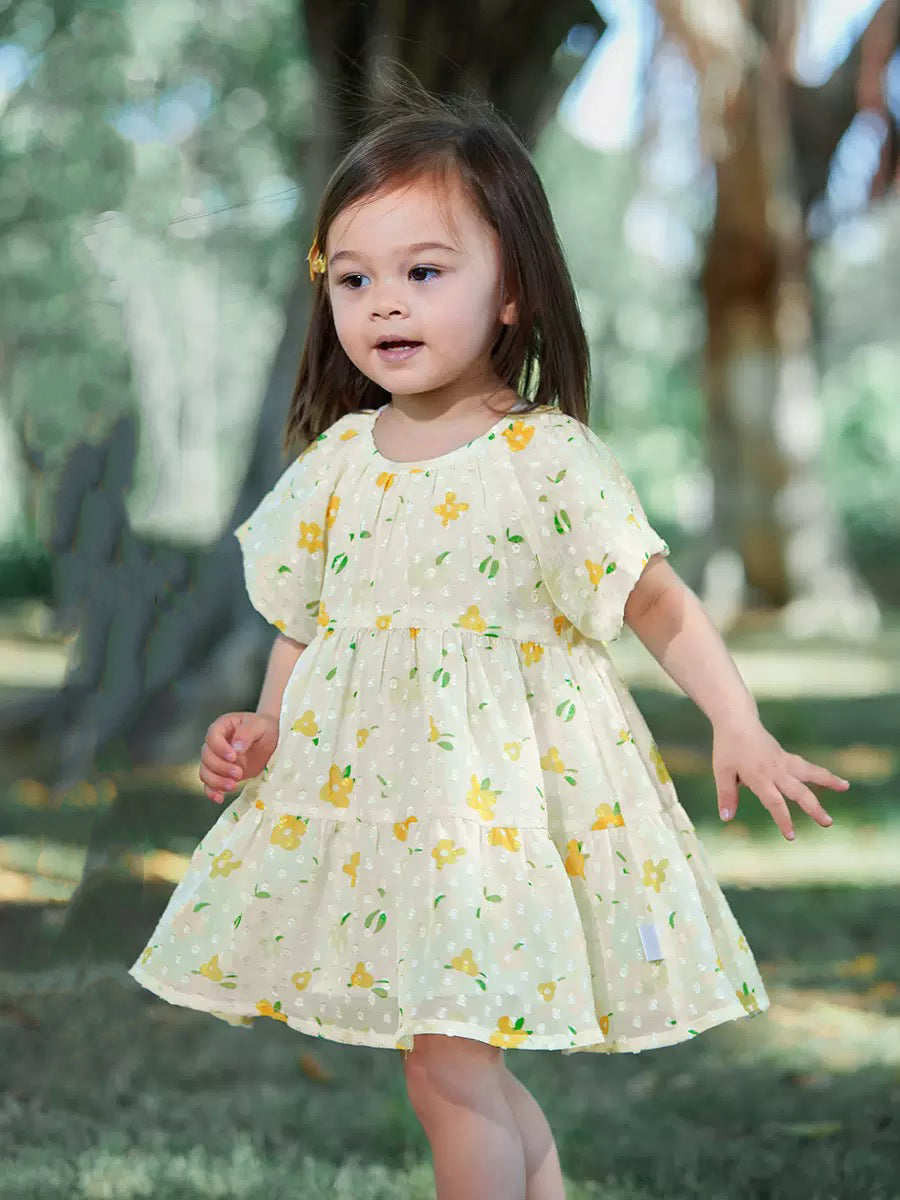 Sunny Flower Cotton Girl Garden Dress
