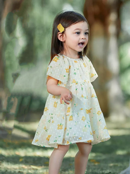 Sunny Flower Cotton Girl Garden Dress