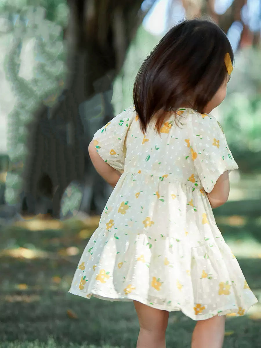 Sunny Flower Cotton Girl Garden Dress