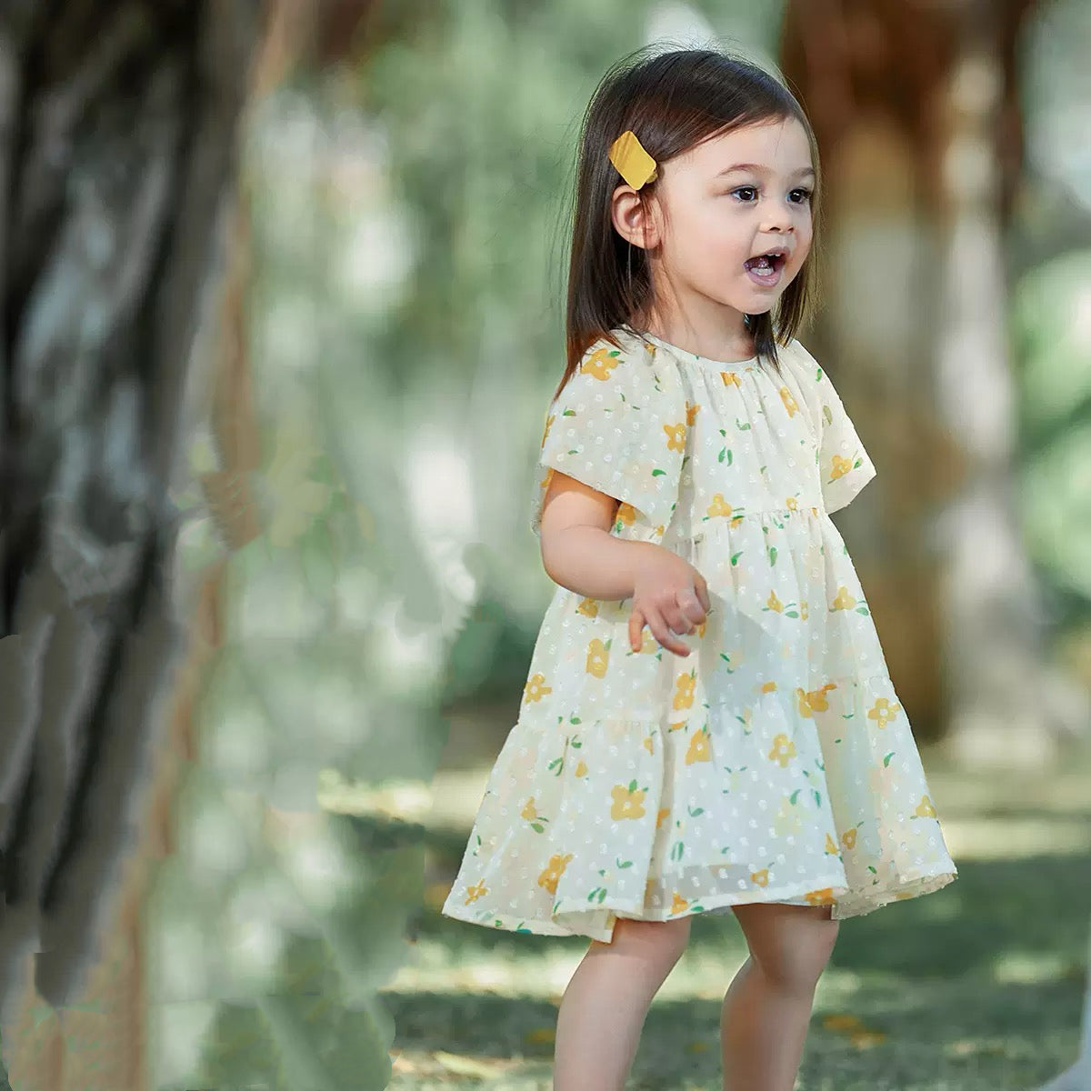 Sunny Flower Cotton Girl Garden Dress
