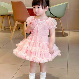 Girls Tutu Dress Baby Pink or Ice Blue Ruffle Princess Party Outfit