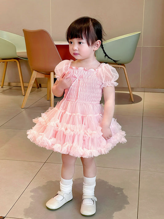 Girls Tutu Dress Baby Pink or Ice Blue Ruffle Princess Party Outfit
