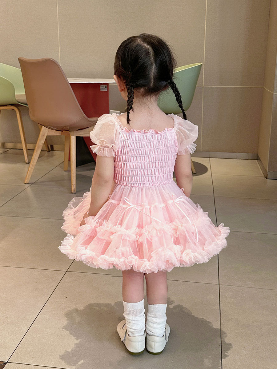 Girls Tutu Dress Baby Pink or Ice Blue Ruffle Princess Party Outfit