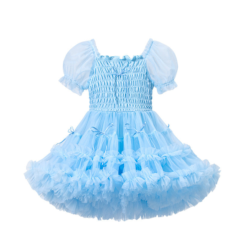 Girls Tutu Dress Baby Pink or Ice Blue Ruffle Princess Party Outfit
