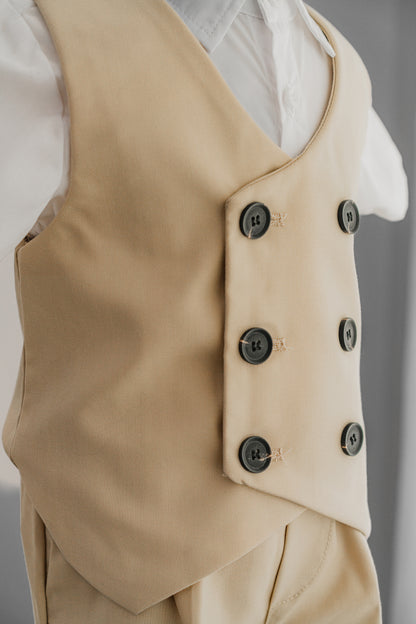 Boys Baby children khaki suit formal christening shower Wedding outfits suits